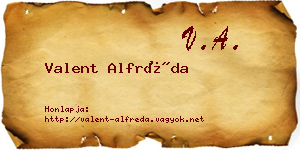 Valent Alfréda névjegykártya